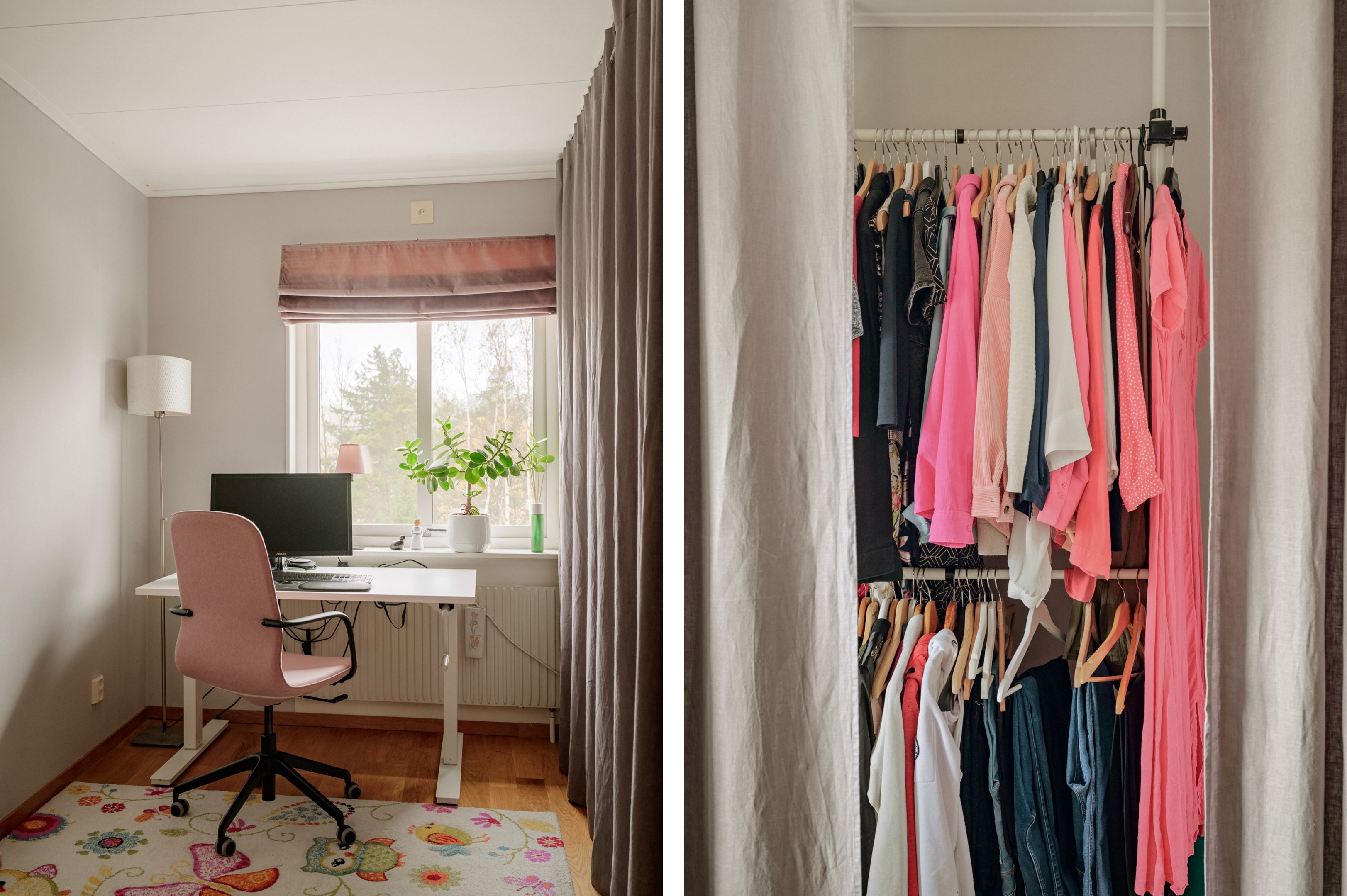 Sovrum 4 - idag kombinerat arbetsrum & klädkammare.