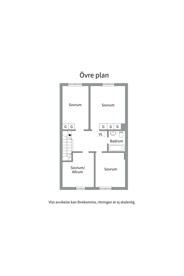 Planlösning från Månskensvägen 33, Till salu i Rensättra, Nacka