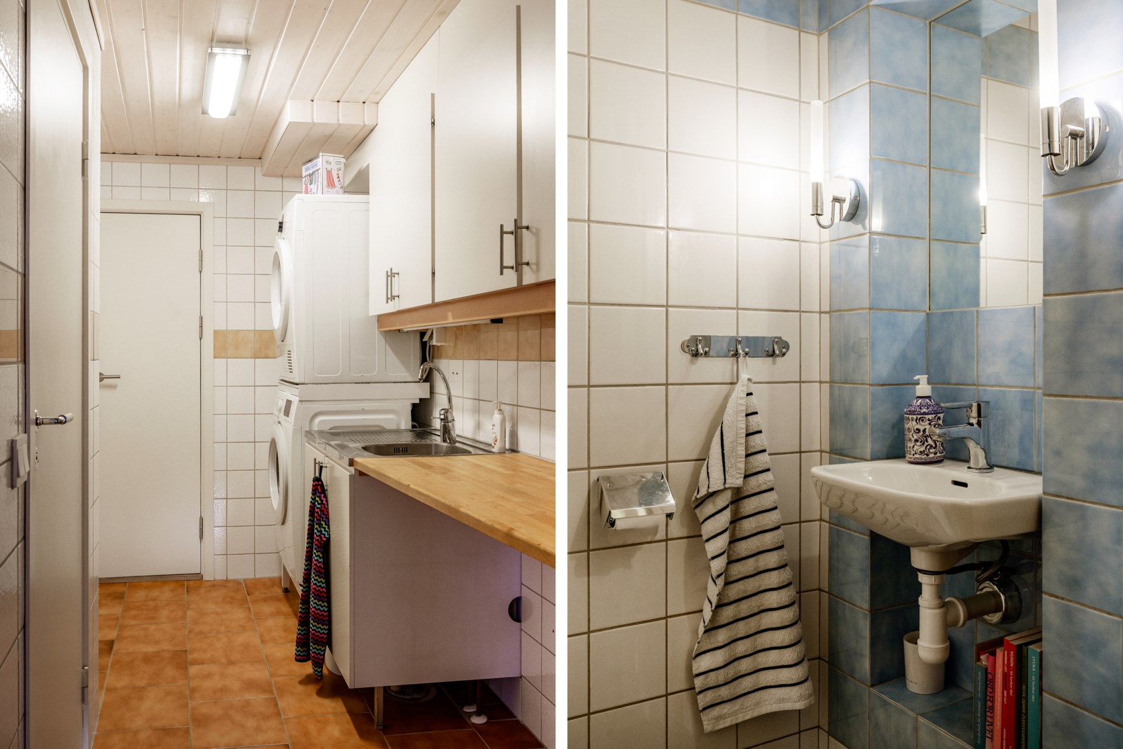 Tvättstuga med anslutande skafferi samt extra WC