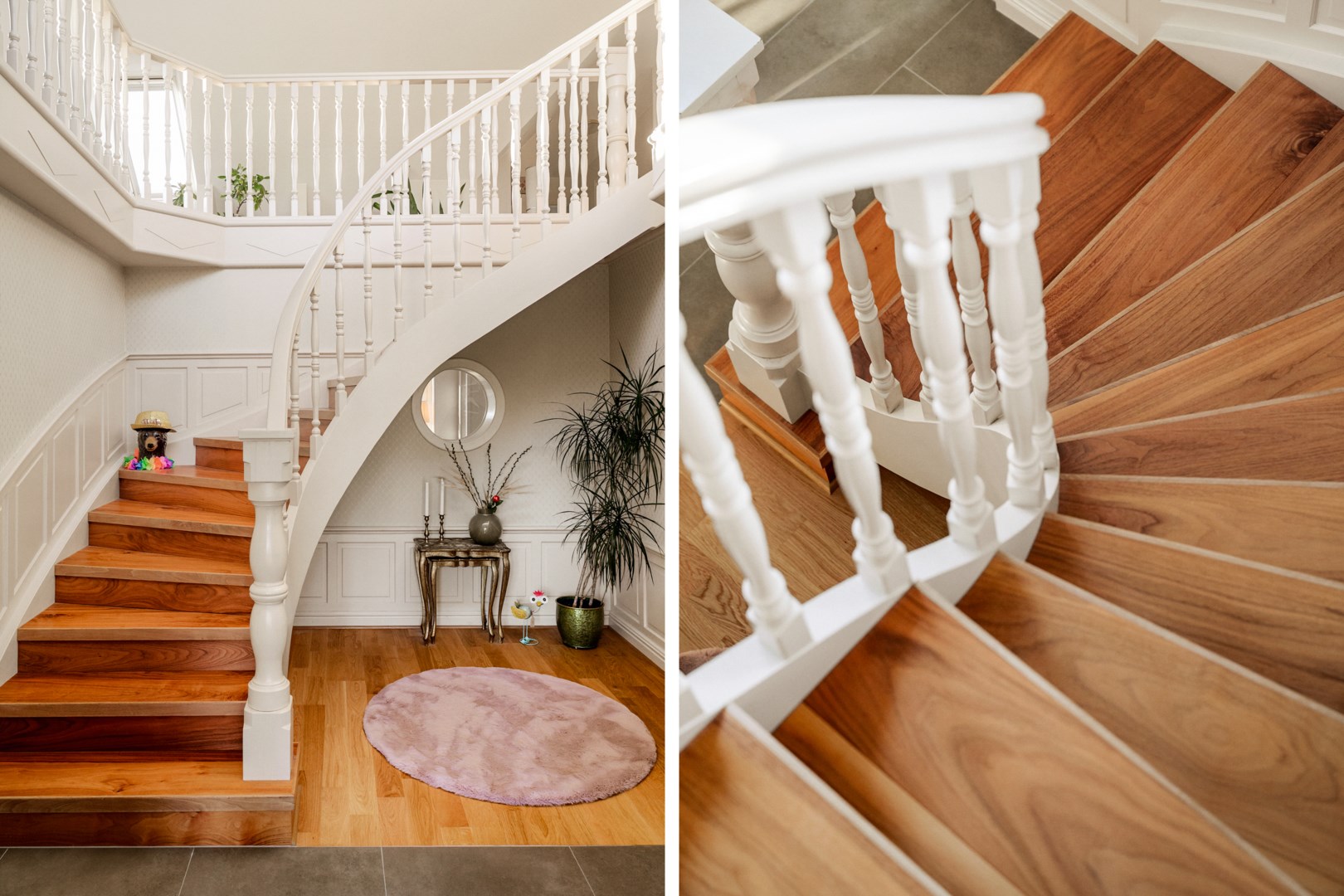 Entréahall med takhöjd upp till nock