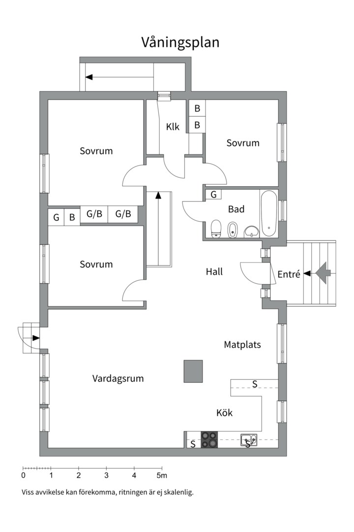 Planlösning från Nordstigen 5, Kommande i Björklinge, Uppsala