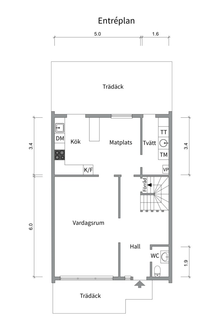 Planlösning från Flottiljgatan 6, Kommande i Bärby Hage, Uppsala