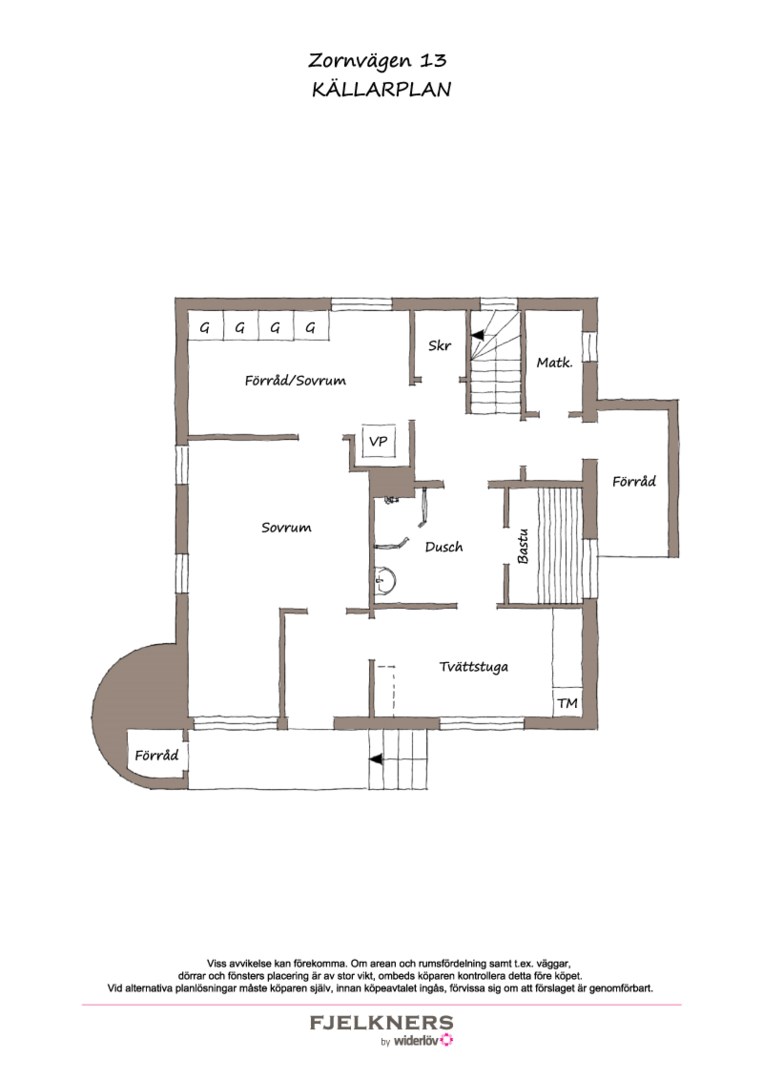 Planlösning från Zornvägen 13, Till salu i Bromma - Södra Ängby, Stockholm