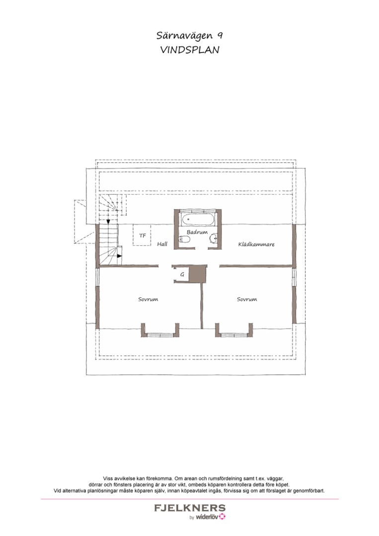 Planlösning från Särnavägen 9, Till salu i Bromma - Nockeby, Stockholm
