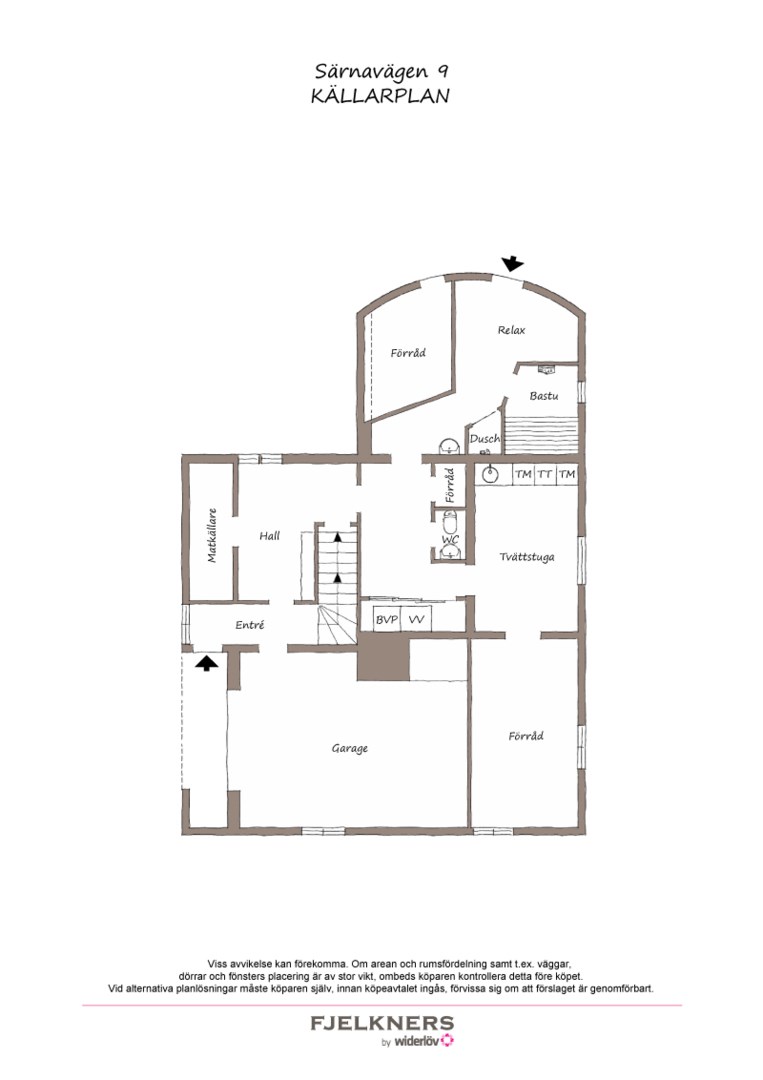Planlösning från Särnavägen 9, Till salu i Bromma - Nockeby, Stockholm