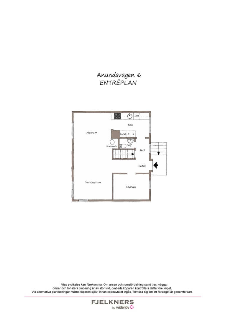 Planlösning från Anundsvägen 6, Såld i Bromma - Norra Ängby, Stockholm