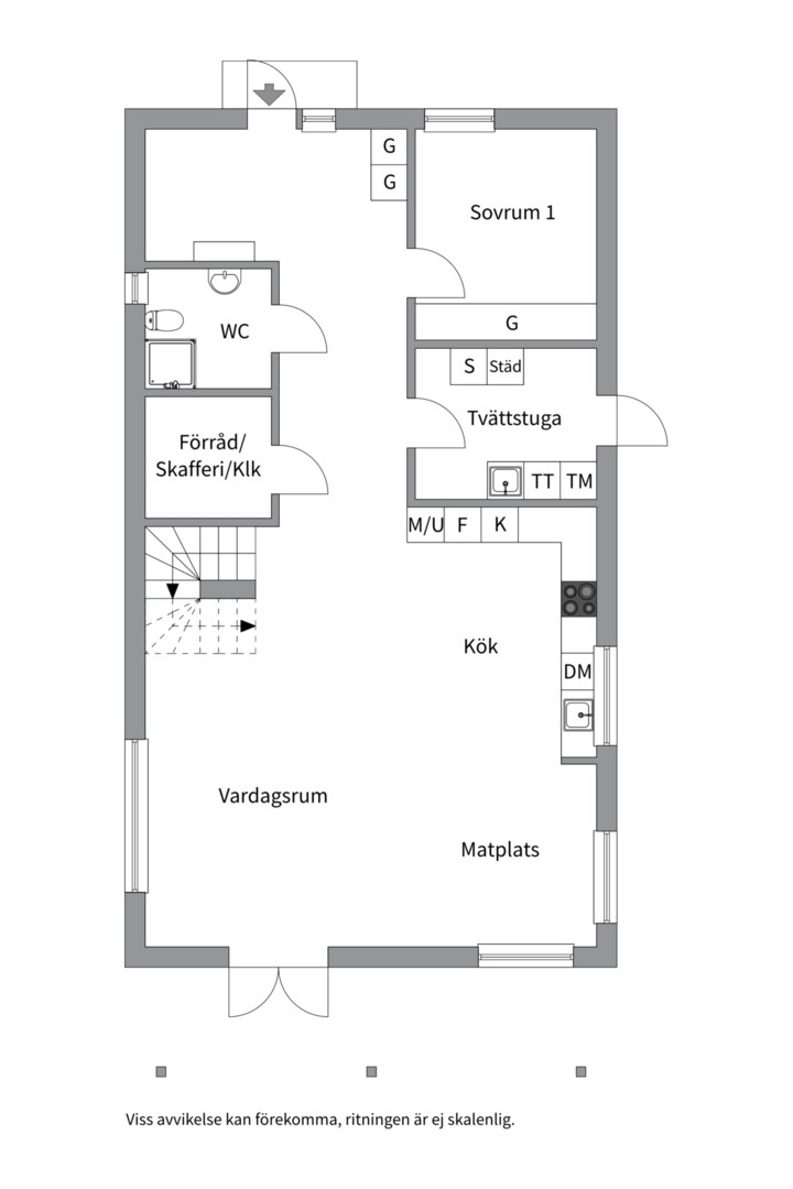 Planlösning från Västra Järnvägsgatan 21 C, Till salu i Svartbäcken, Uppsala