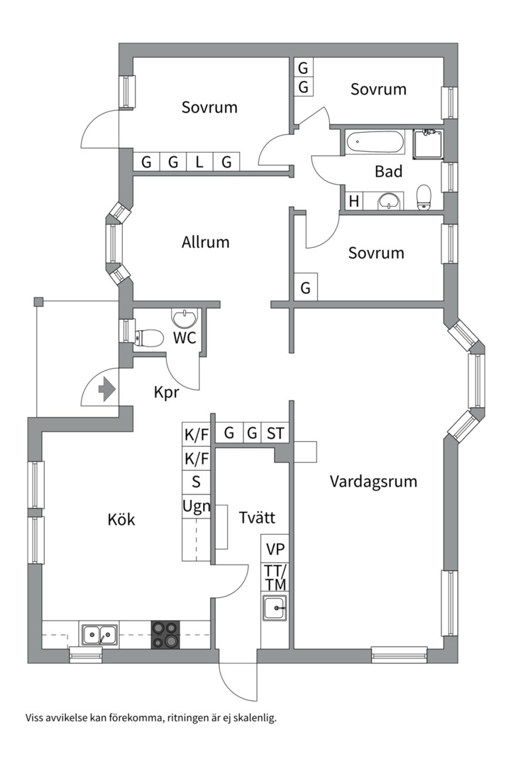 Planlösning från Vattgårdsvägen 36, Kommande i Storvreta, Uppsala