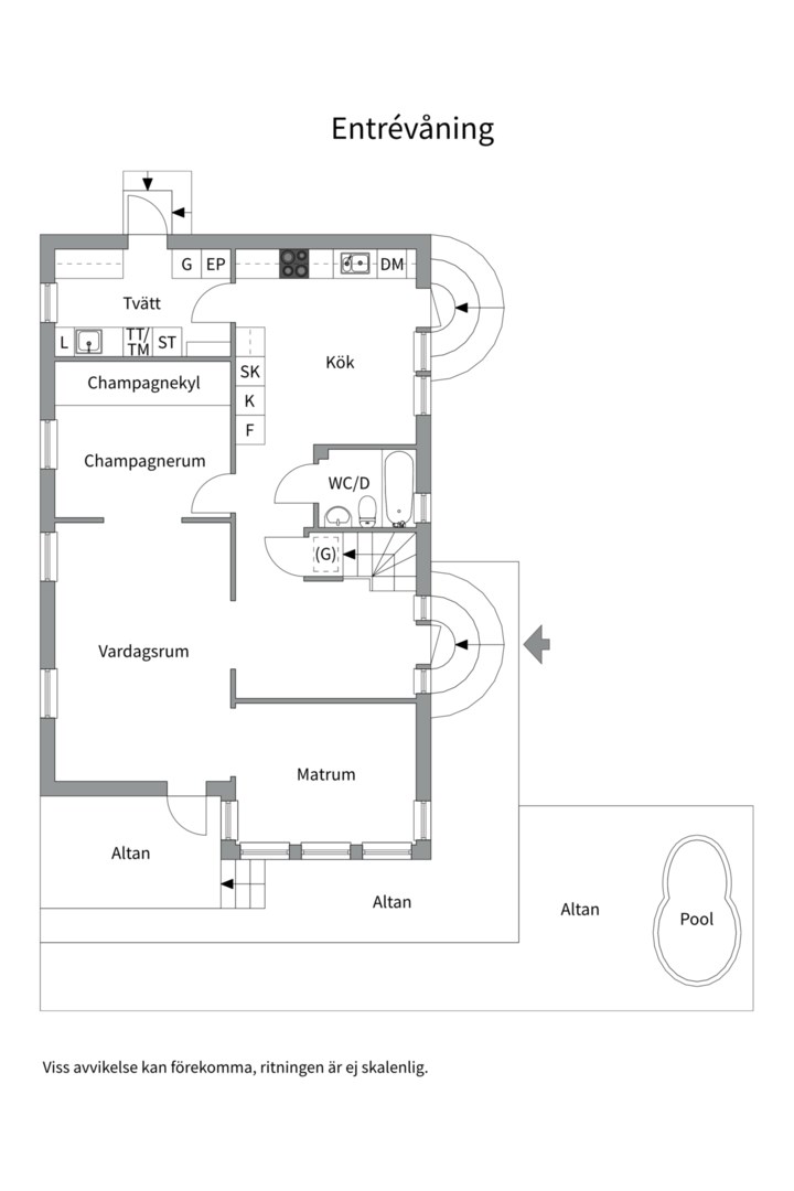 Planlösning från Höjdvägen 8, Till salu i Sunnersta, Uppsala