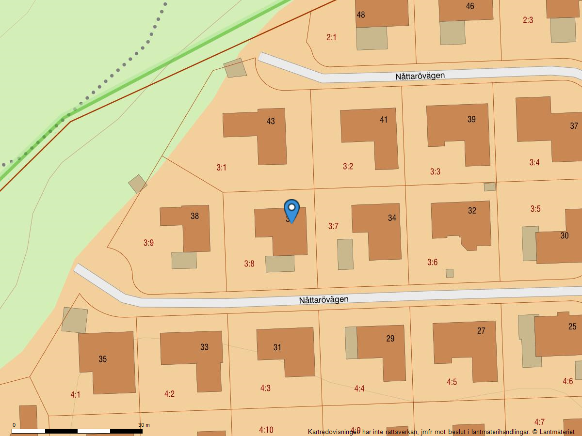 Bostadsbild från Nåttarövägen 36, Såld i Krokhöjden, Nacka