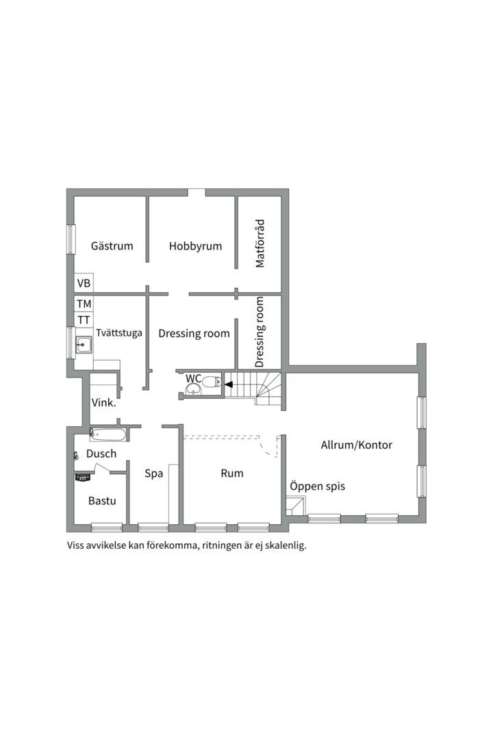 Planlösning från Nåttarövägen 36, Såld i Krokhöjden, Nacka