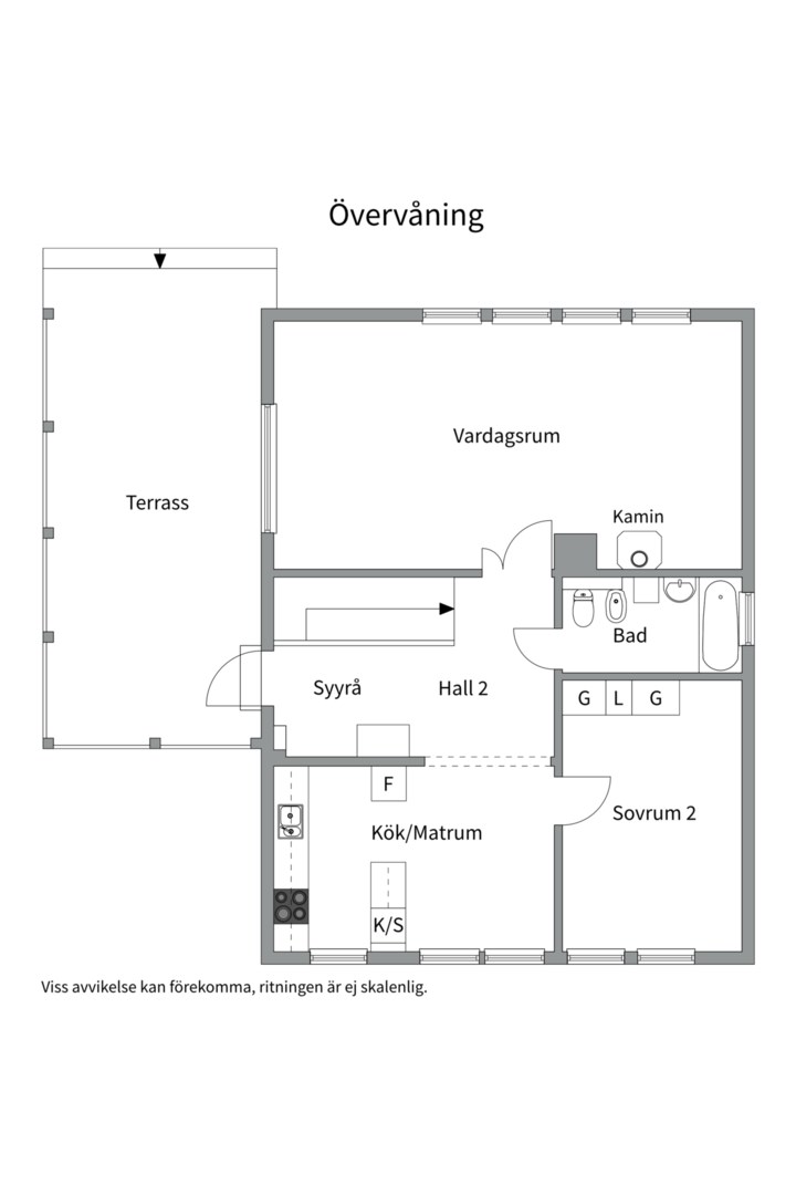 Planlösning från Rälsvägen 31, Såld i Sunnersta, Uppsala