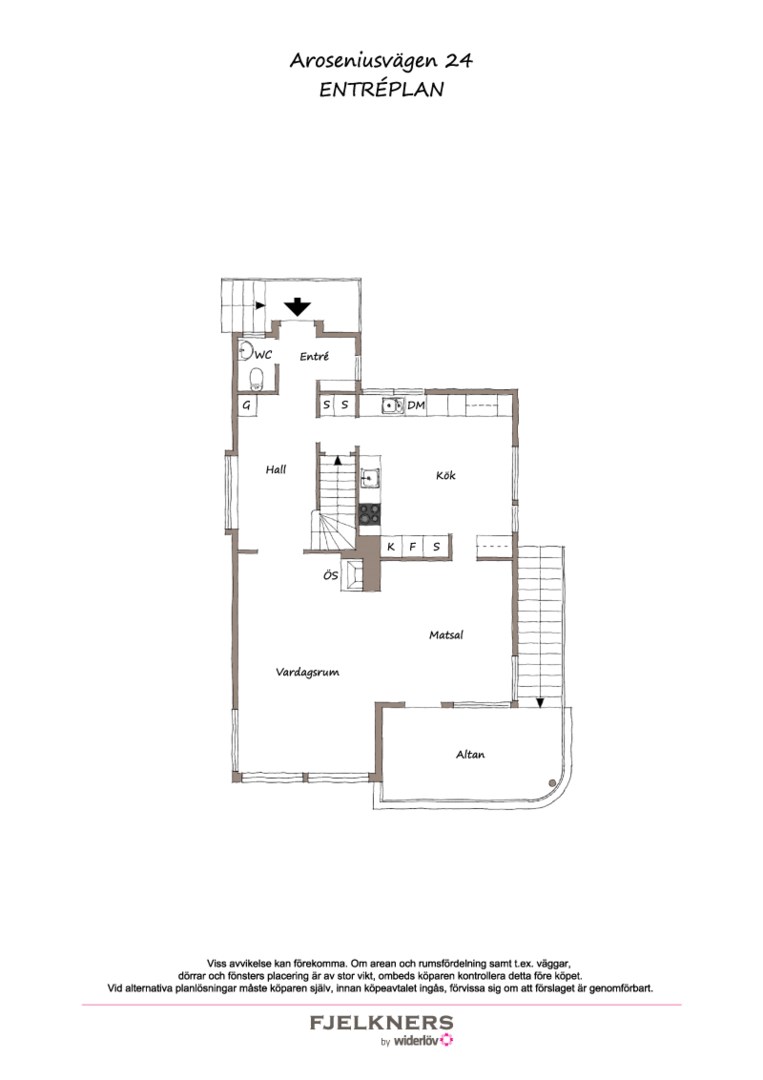 Planlösning från Aroseniusvägen 24, Kommande i Bromma - Södra Ängby, Stockholm