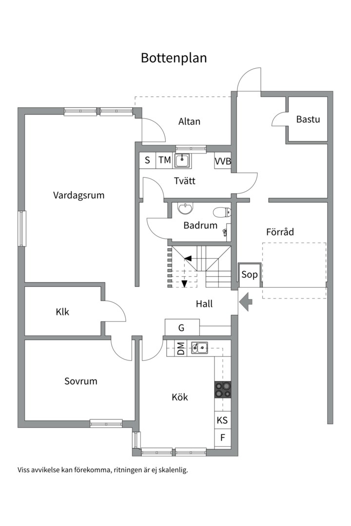 Planlösning från Revirvägen 33, Såld i Viby, Sollentuna