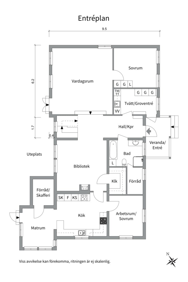 Planlösning från Selknä Byrsjöbacken 7, Till salu i Selknä, Uppsala