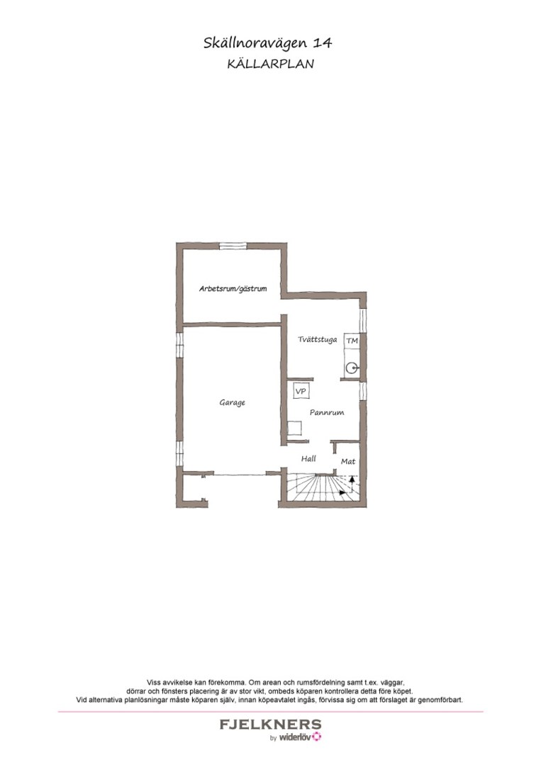 Planlösning från Skällnoravägen 14, Till salu i Bromma - Nockebyhov, Stockholm