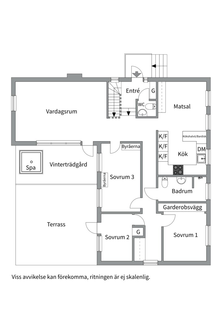 Planlösning från Mårdvägen 10, Till salu i Saltsjö-Duvnäs, Nacka