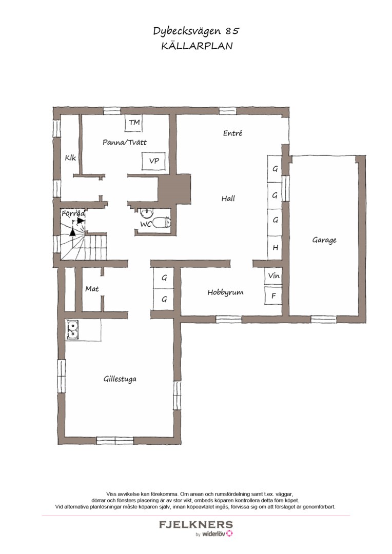 Planlösning från Dybecksvägen 85, Kommande i Bromma - Norra Ängby, Stockholm