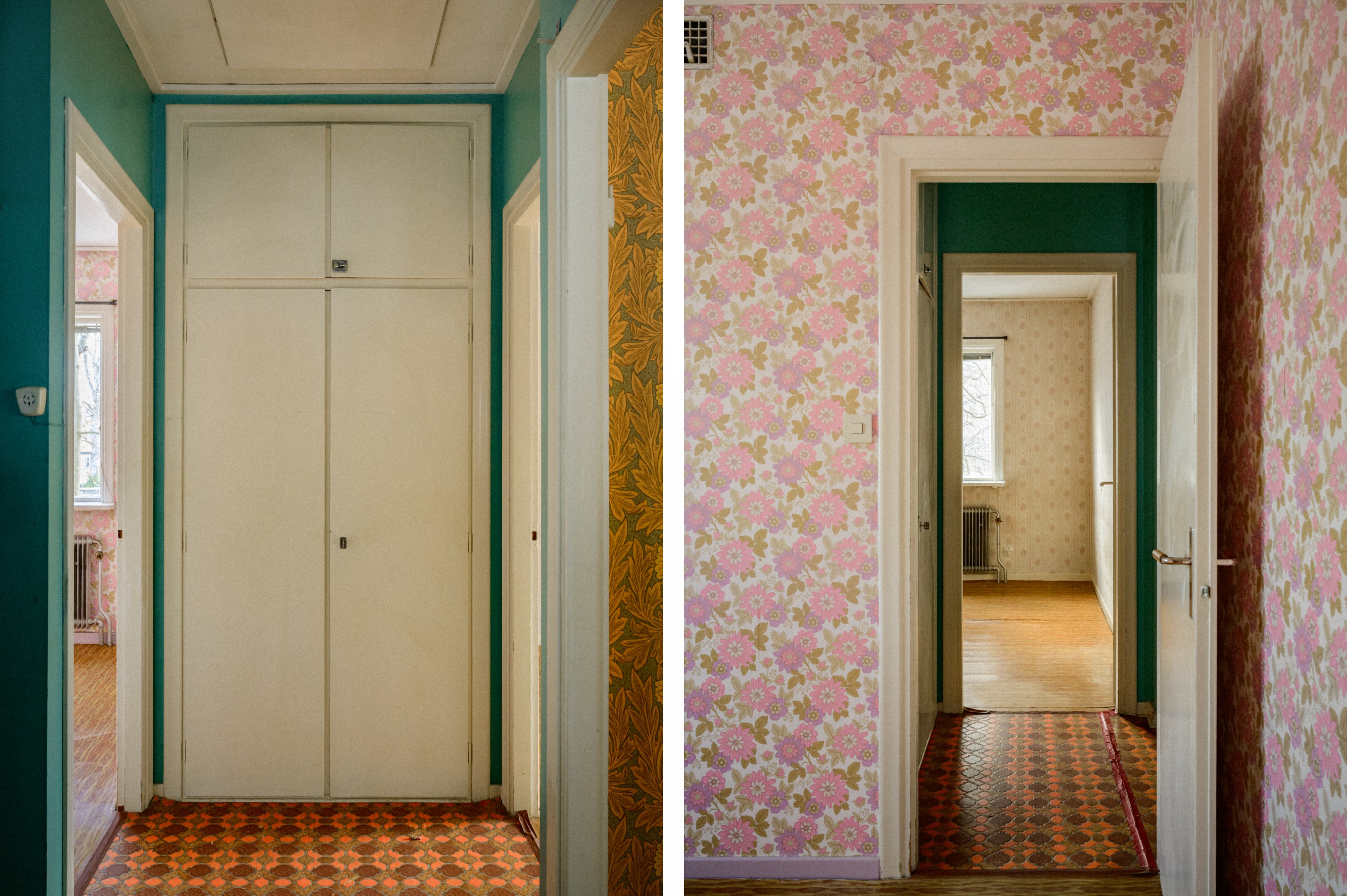 Inre hall med platsbyggd förvaring - här finns även luckan upp till husets vind