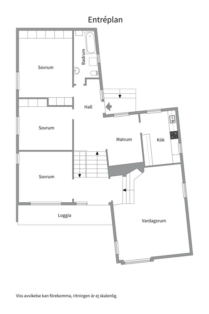 Planlösning från Solstigen 38, Till salu i Skuru, Nacka