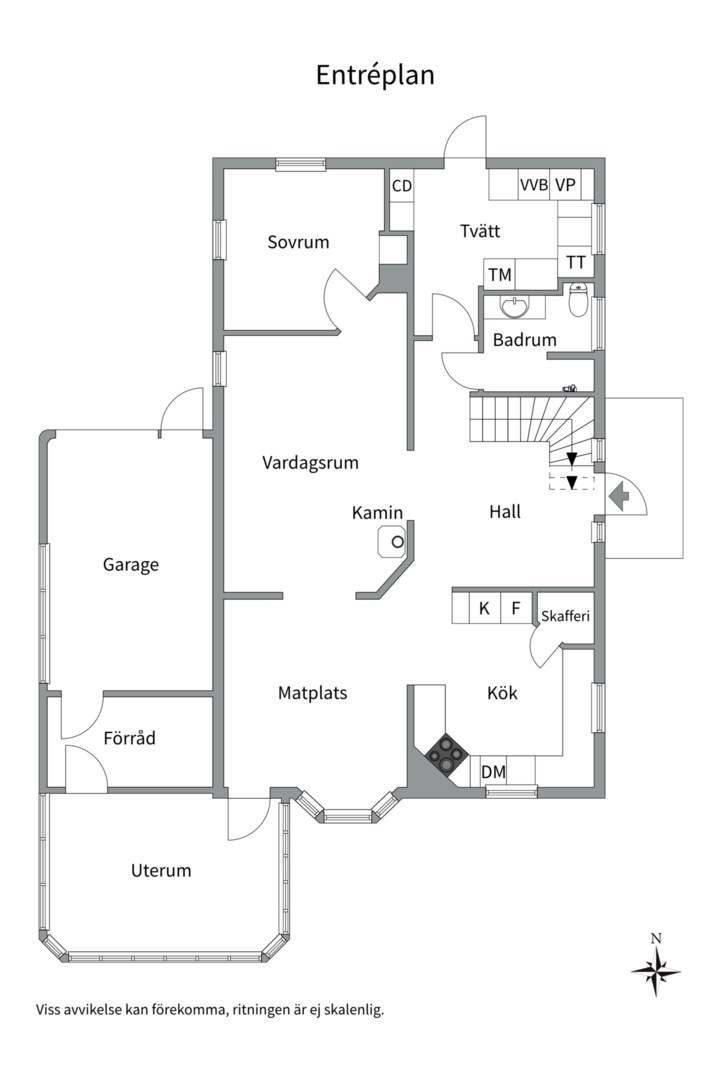 Planlösning från Frejs väg 15 B, Kommande i Gamla Uppsala, Uppsala