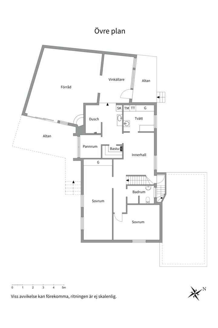 Planlösning från Rörbäcksvägen 5, Kommande i Nåntuna, Uppsala