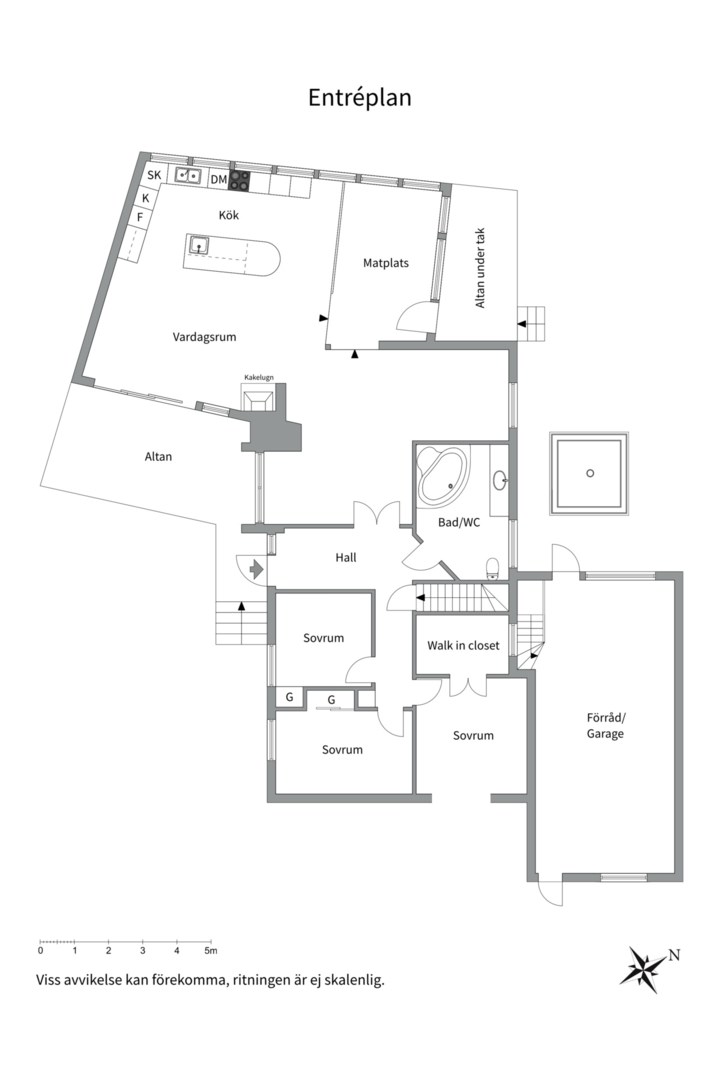 Planlösning från Rörbäcksvägen 5, Kommande i Nåntuna, Uppsala