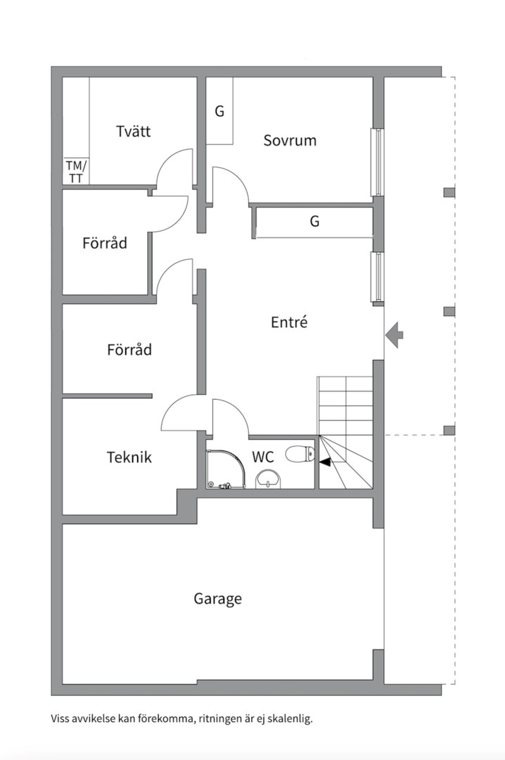 Planlösning från Enrisvägen 4B, Såld i Kummelnäs, Nacka