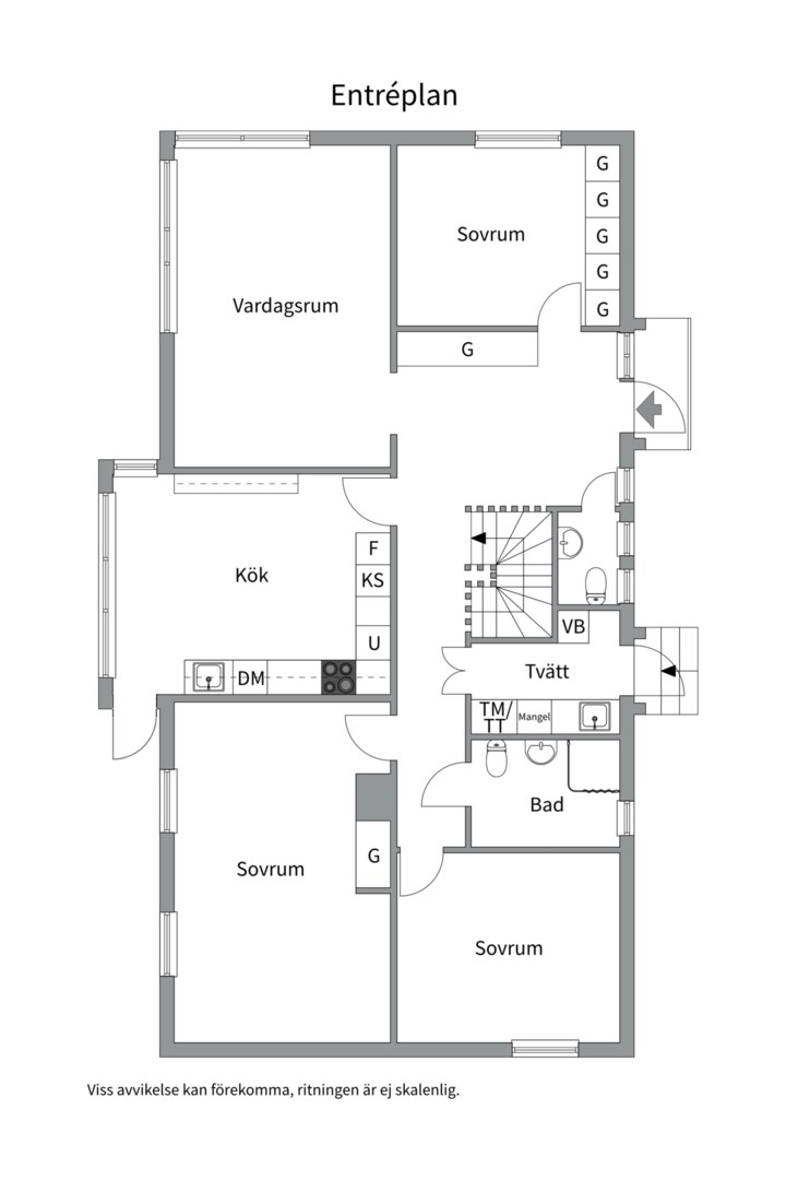Planlösning från Lärkstigen 6, Såld i Skuru, Nacka