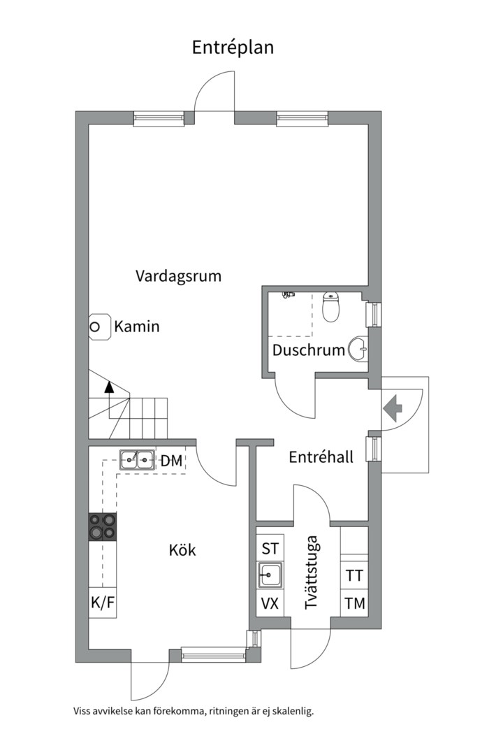 Planlösning från Markegångsvägen 20, Såld i Storvreta, Uppsala