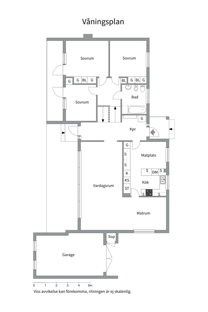 Planlösning från Skivlingsvägen 5, Till salu i Norby, Uppsala