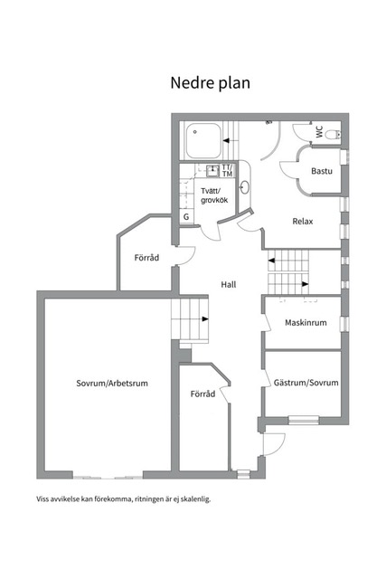 Planlösning från Kristinavägen 24, Till salu i Saltsjö-Duvnäs, Nacka