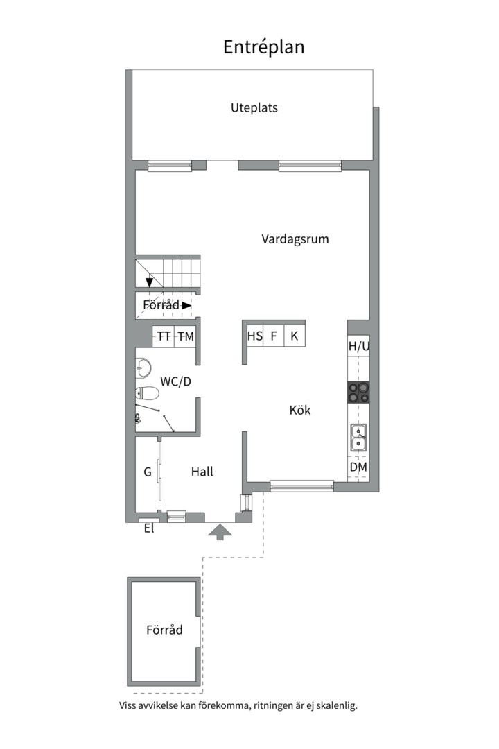 Planlösning från Greta Arwidssons väg 41, Såld i Gamla Uppsala, Uppsala