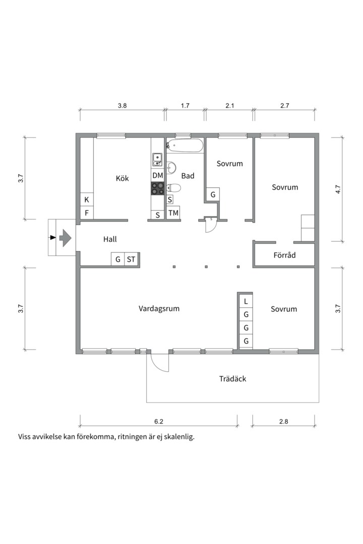 Planlösning från Tunagatan 38, Kommande i Bärby Hage, Uppsala