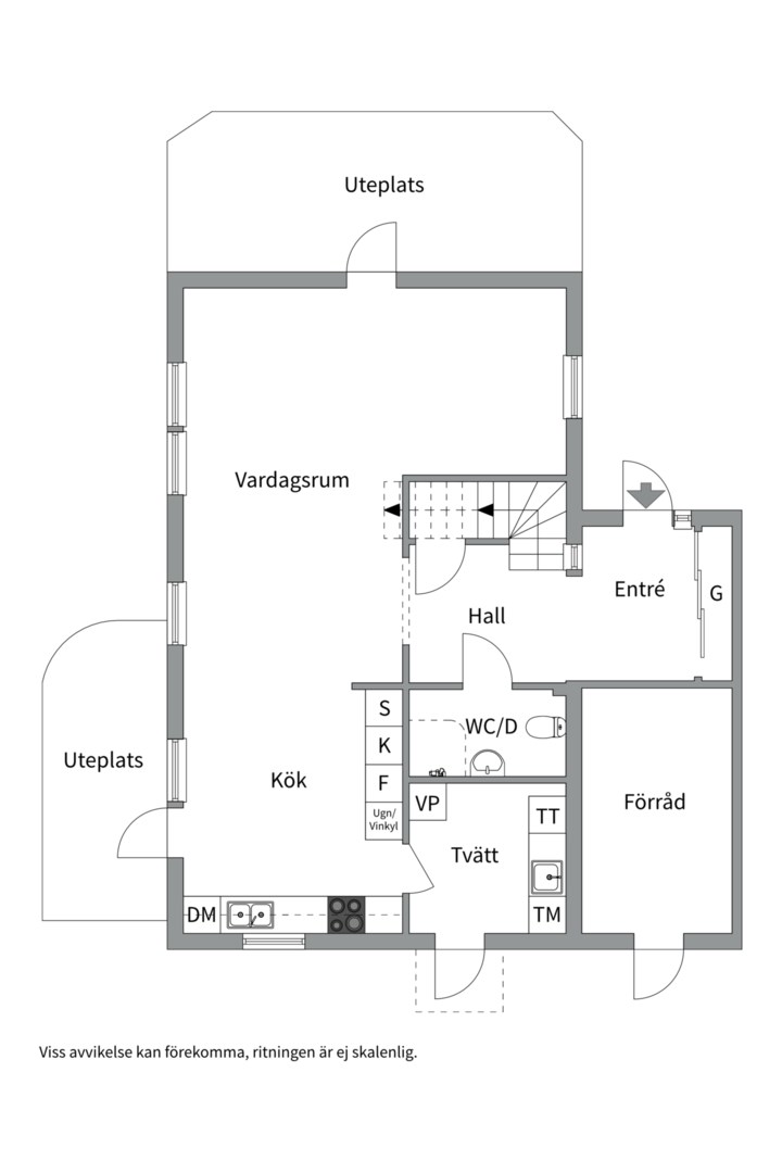 Planlösning från Fäbodvägen 27, Såld i Norra Lännersta, Nacka