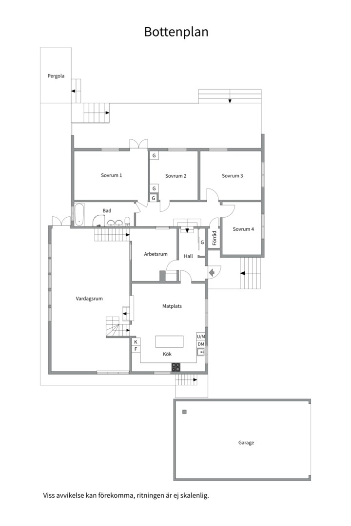 Planlösning från Jägarvägen 1, Kommande i Sunnersta, Uppsala