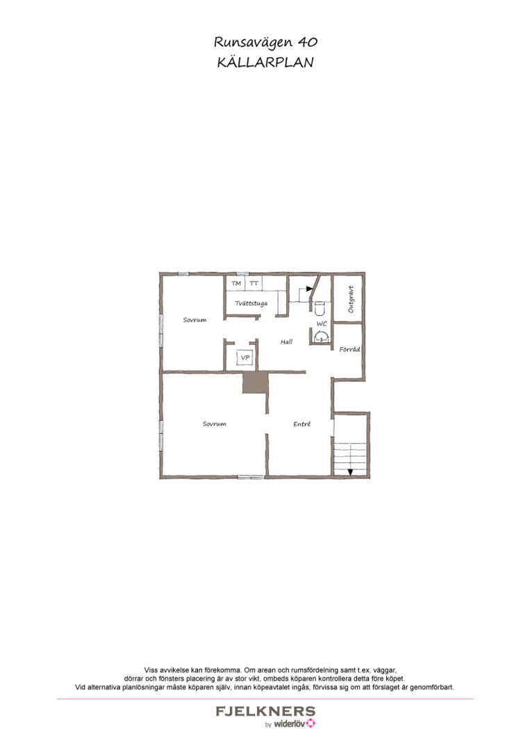 Planlösning från Runsavägen 40, Såld i Bromma - Norra Ängby, Stockholm