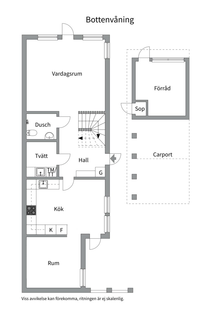 Planlösning från Ölandsresan 45, Till salu i Sävja, Uppsala