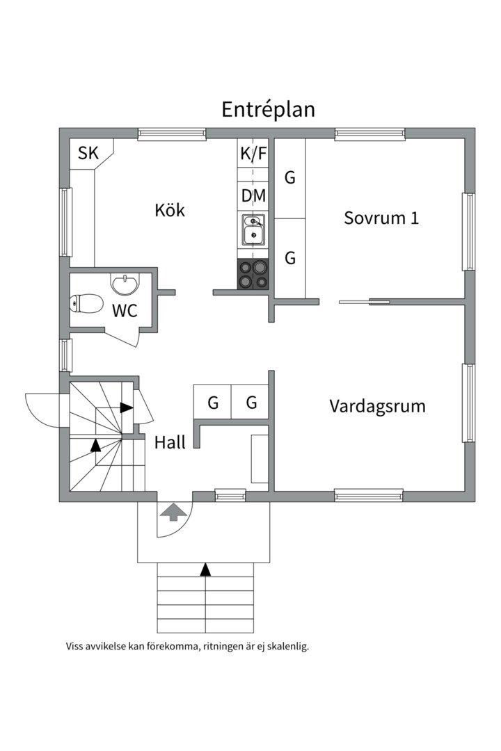 Planlösning från Trankärrsvägen 3, Till salu i Skultuna, Västerås