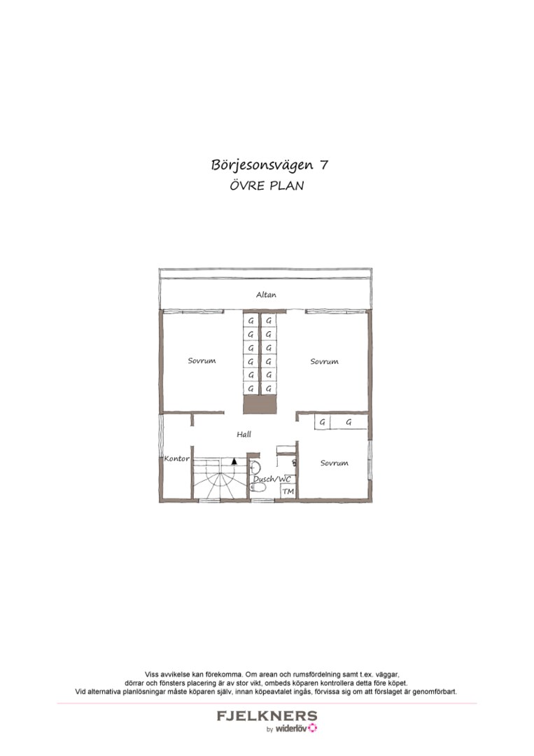 Planlösning från Börjesonsvägen 7, Såld i Bromma - Södra Ängby, Stockholm