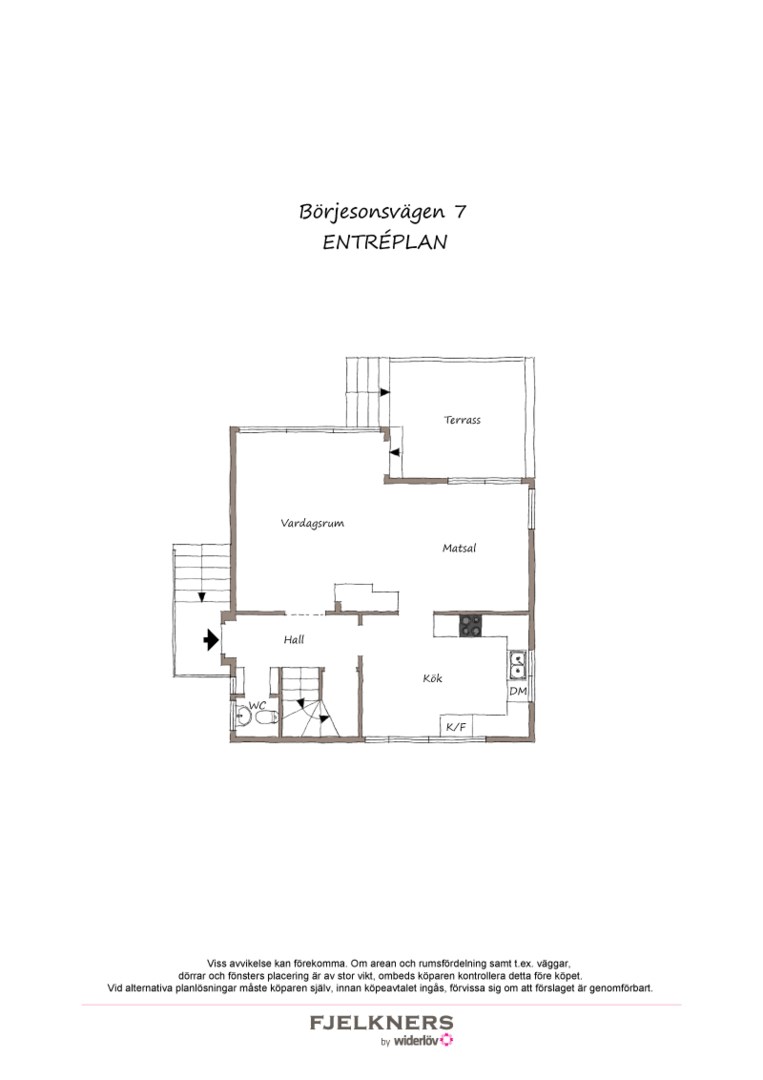 Planlösning från Börjesonsvägen 7, Såld i Bromma - Södra Ängby, Stockholm