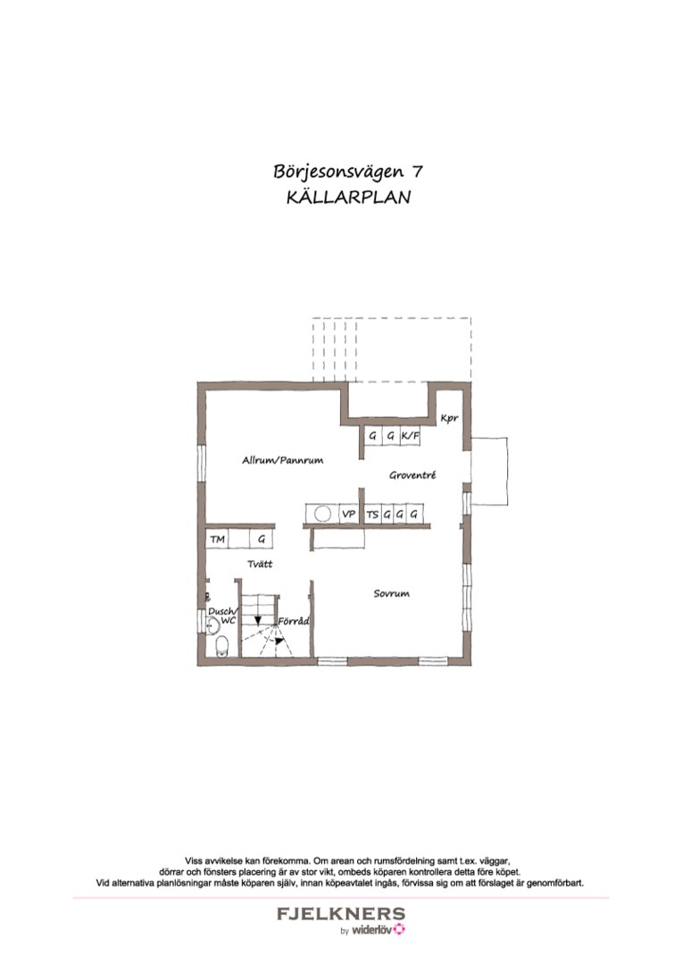 Planlösning från Börjesonsvägen 7, Såld i Bromma - Södra Ängby, Stockholm