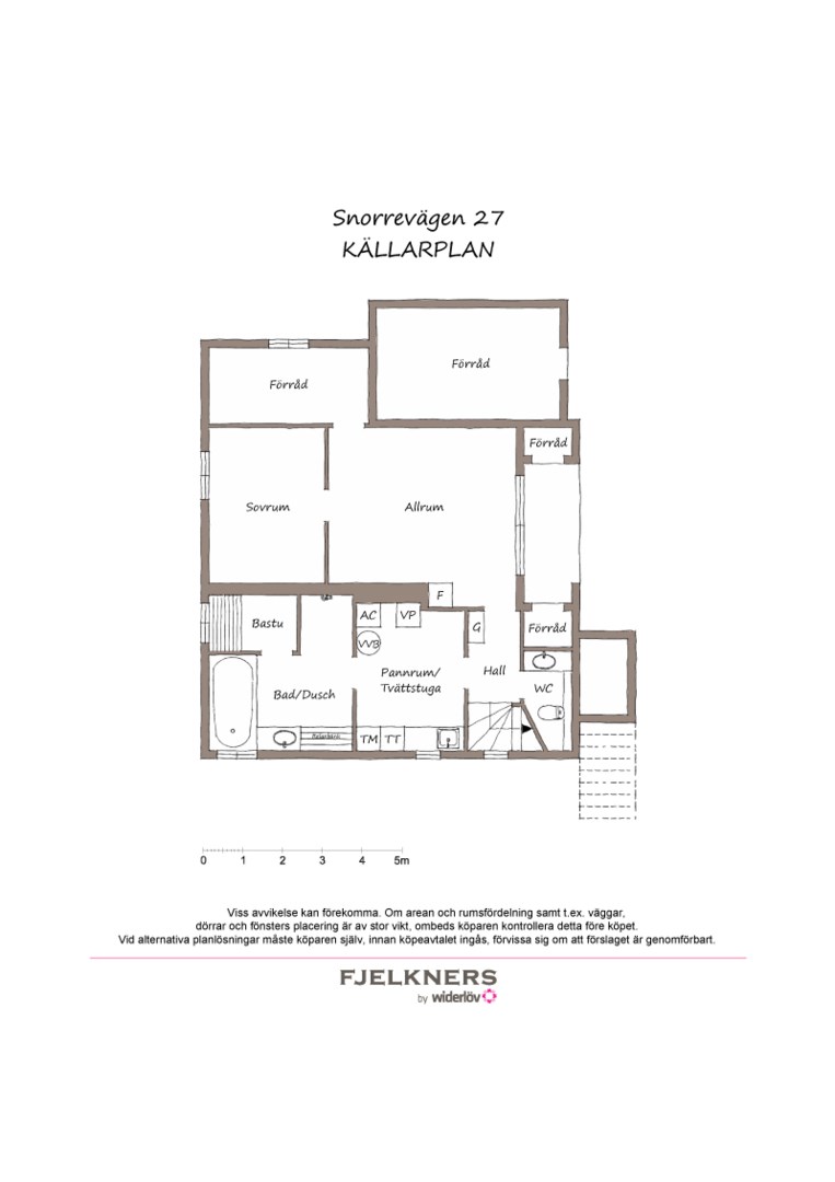 Planlösning från Snorrevägen 27, Till salu i Bromma - Norra Ängby, Stockholm