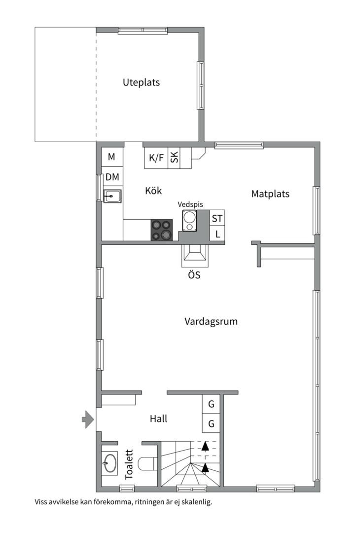 Planlösning från Brinkvägen 9, Till salu i Ytternäs/Vreta, Uppsala