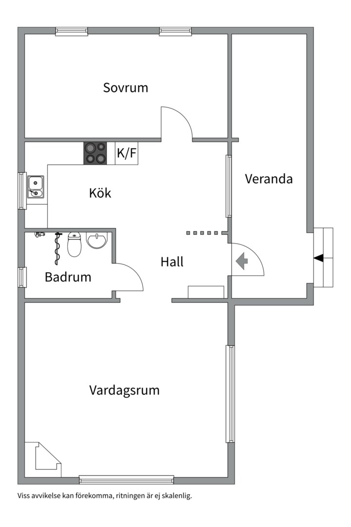 Planlösning från Söderängsvägen 4, Till salu i Östhammar, Östhammar