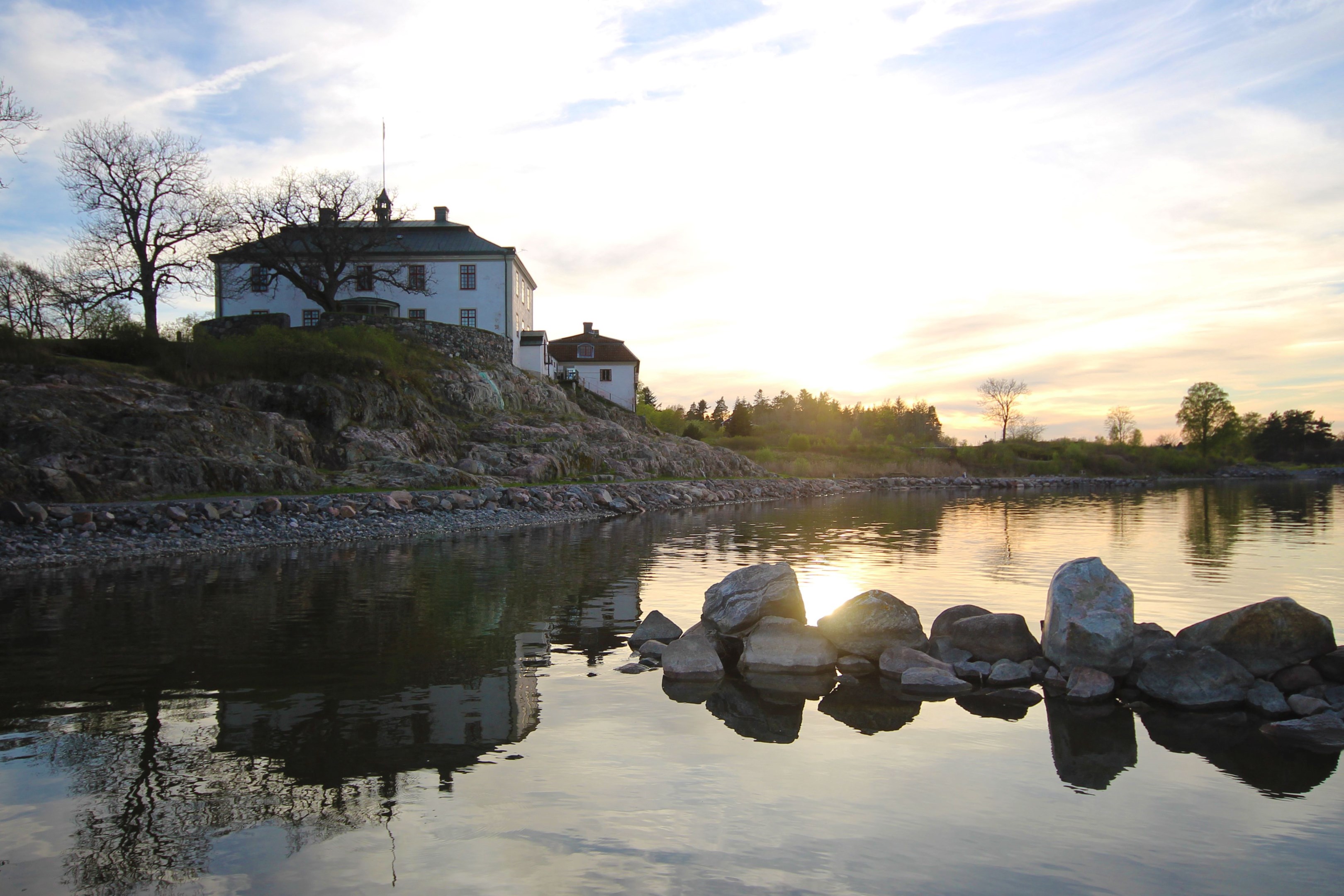 Mauritzberg slottet i solnedgång