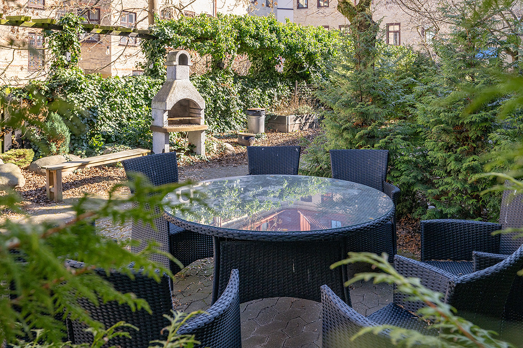 Fin uteplats med grill