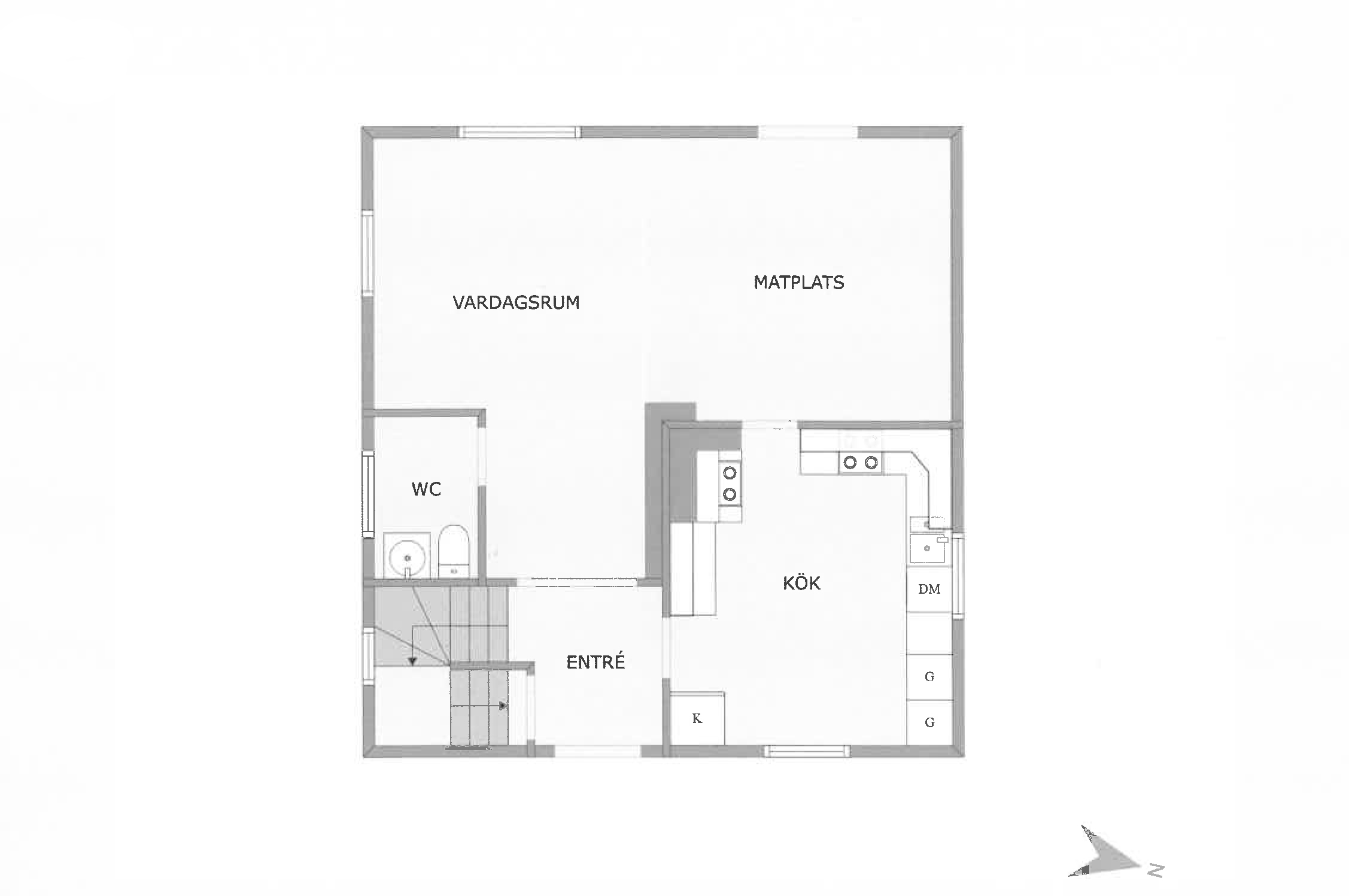Planskiss entreplan