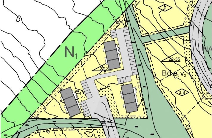 N1 illustrerar skidbacke och lift.