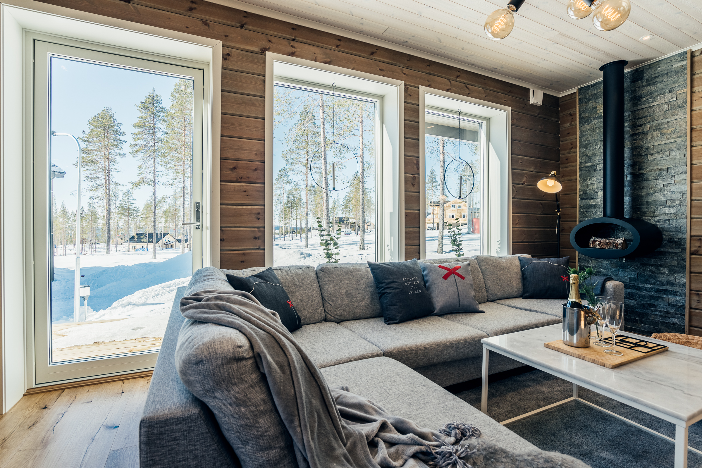 Utsikt mot skidbacken